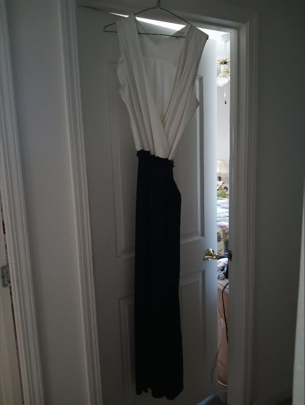 Nikki Poulos - Two-Tone Black and White Sleeveless Jumpsuit (1X)
